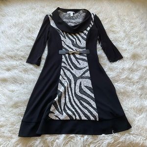 Joseph Ribkoff Cowl Fit & Flare Dress